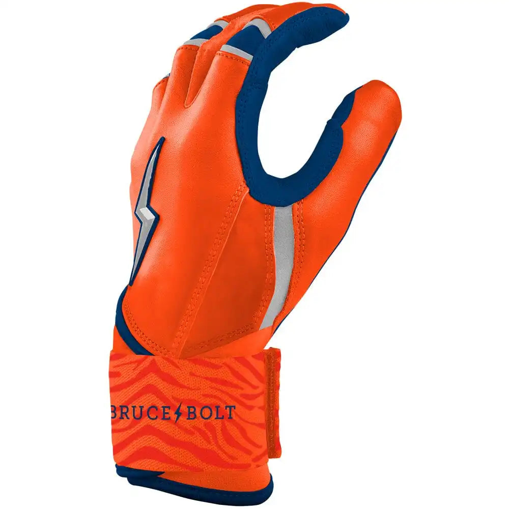 Max Clark Signature Series Long Cuff Batting Gloves - Navy/Orange