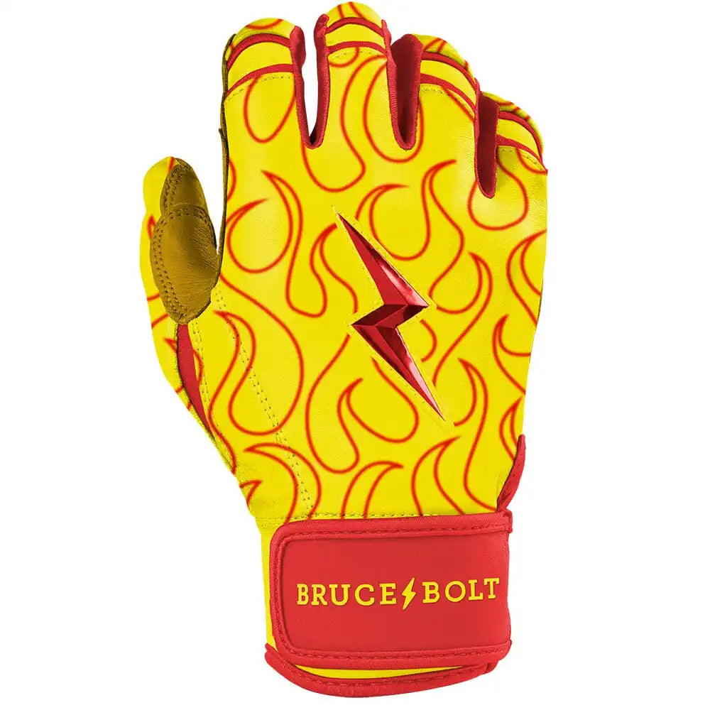 Harrison Bader Signature Series Short Cuff Batting Gloves - Flames