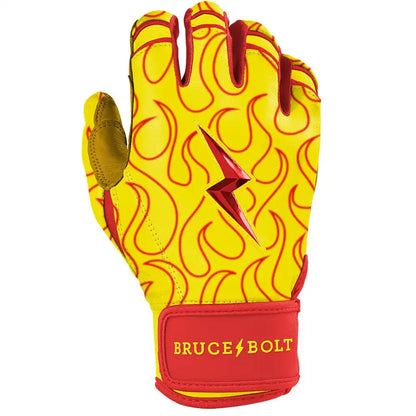 Harrison Bader Signature Series Short Cuff Batting Gloves - Flames