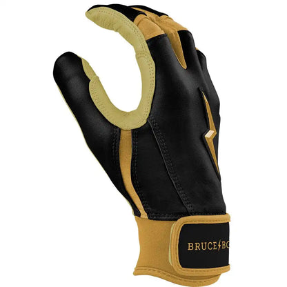 Gold Series Short Cuff Batting Gloves - Black/Gold
