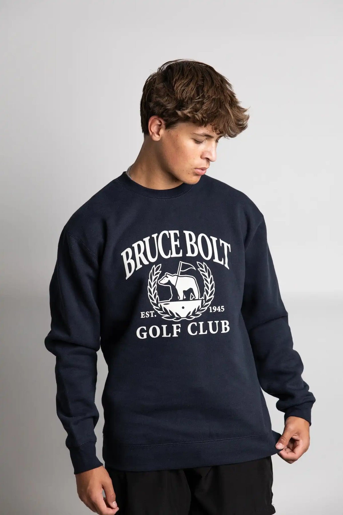 "BRUCE BOLT Golf Club" Crewneck - Navy