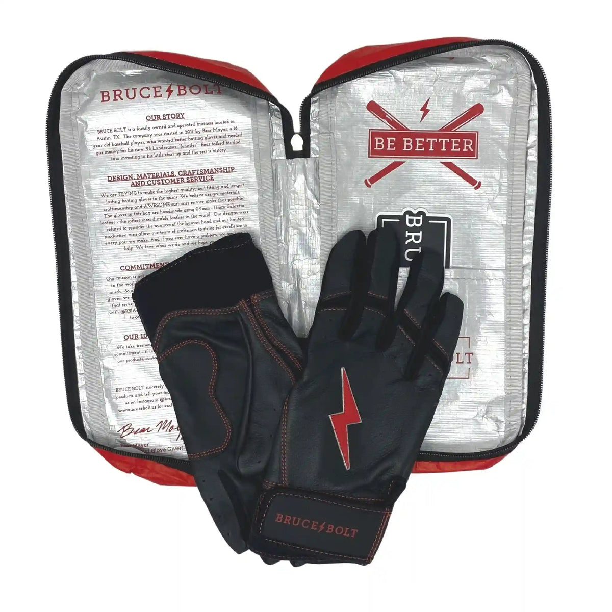 Bear Series Short Cuff Batting Gloves - Black