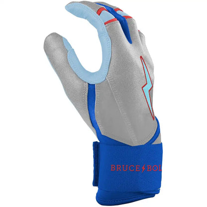 James Outman Signature Series Long Cuff Batting Gloves - Metallic Silver