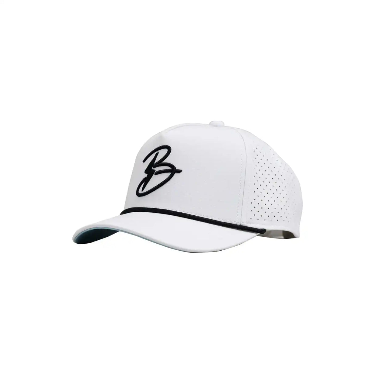"Flying B" Pre-Curved Golf Rope Hat - White