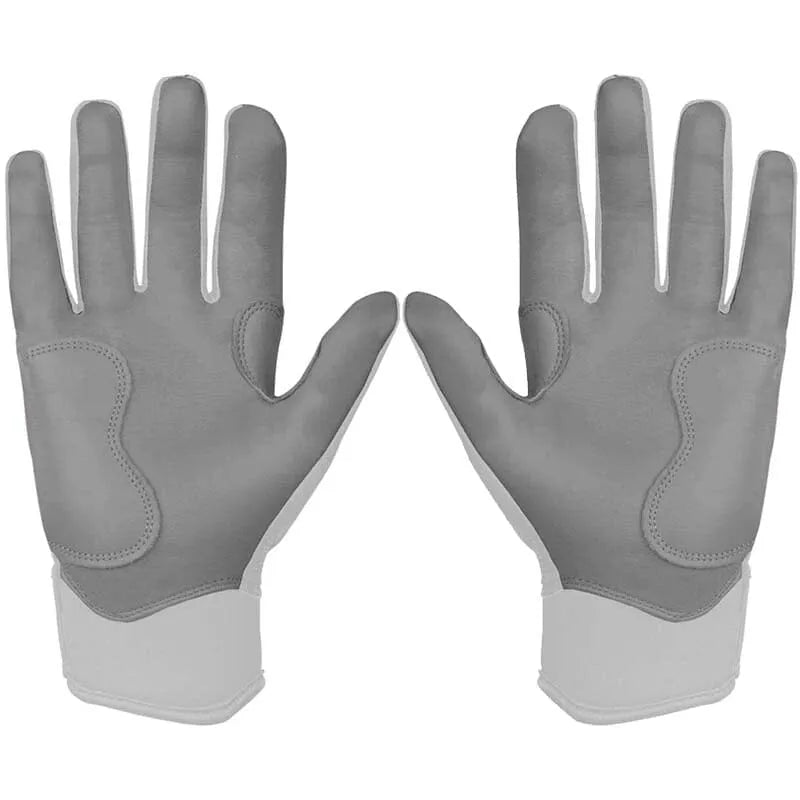 Personalized Chrome Series Short Cuff Batting Gloves - White