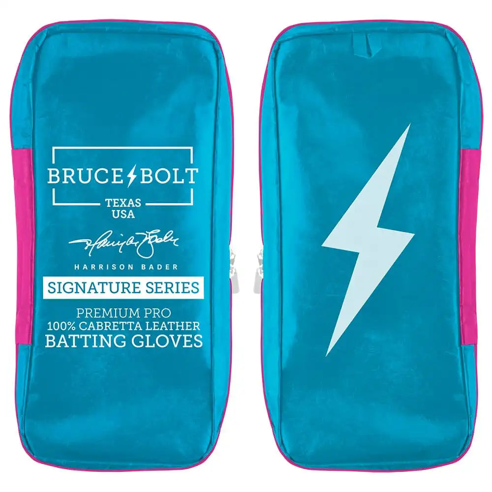 Harrison Bader Signature Series Long Cuff Batting Gloves - Blue/Pink