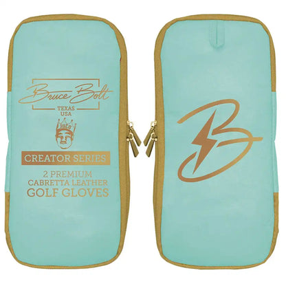 King of JUCO Creator Series Golf Gloves (On Left, 2-Pack) - Mint/Gold