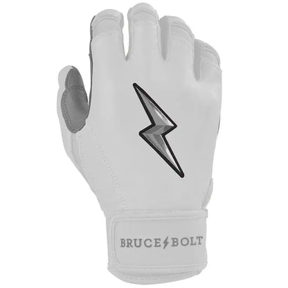 Personalized Chrome Series Short Cuff Batting Gloves - White