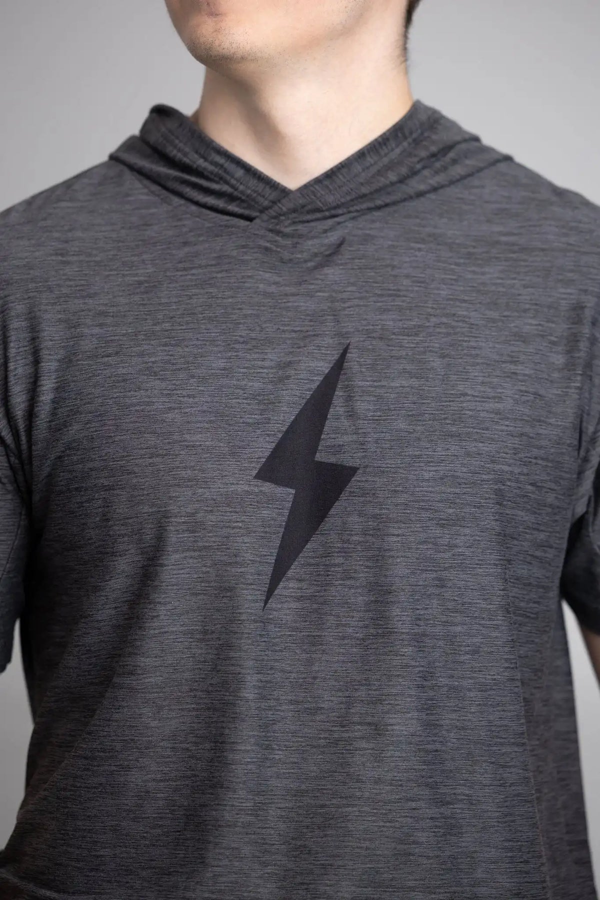 SuperSoft BOLT Short Sleeve Hoodie - Charcoal