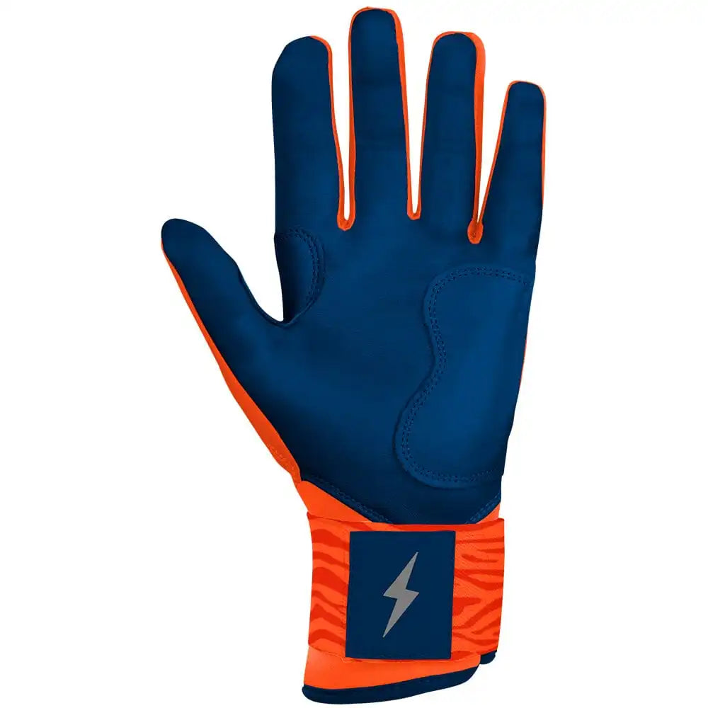 Max Clark Signature Series Long Cuff Batting Gloves - Navy/Orange