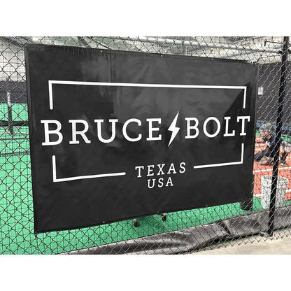 "BRUCE BOLT" Fence Banner (4' X 6') - Black