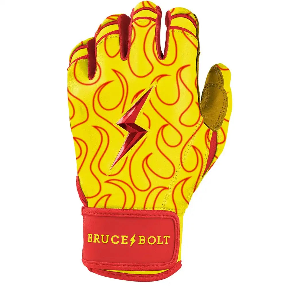 Harrison Bader Signature Series Short Cuff Batting Gloves - Flames