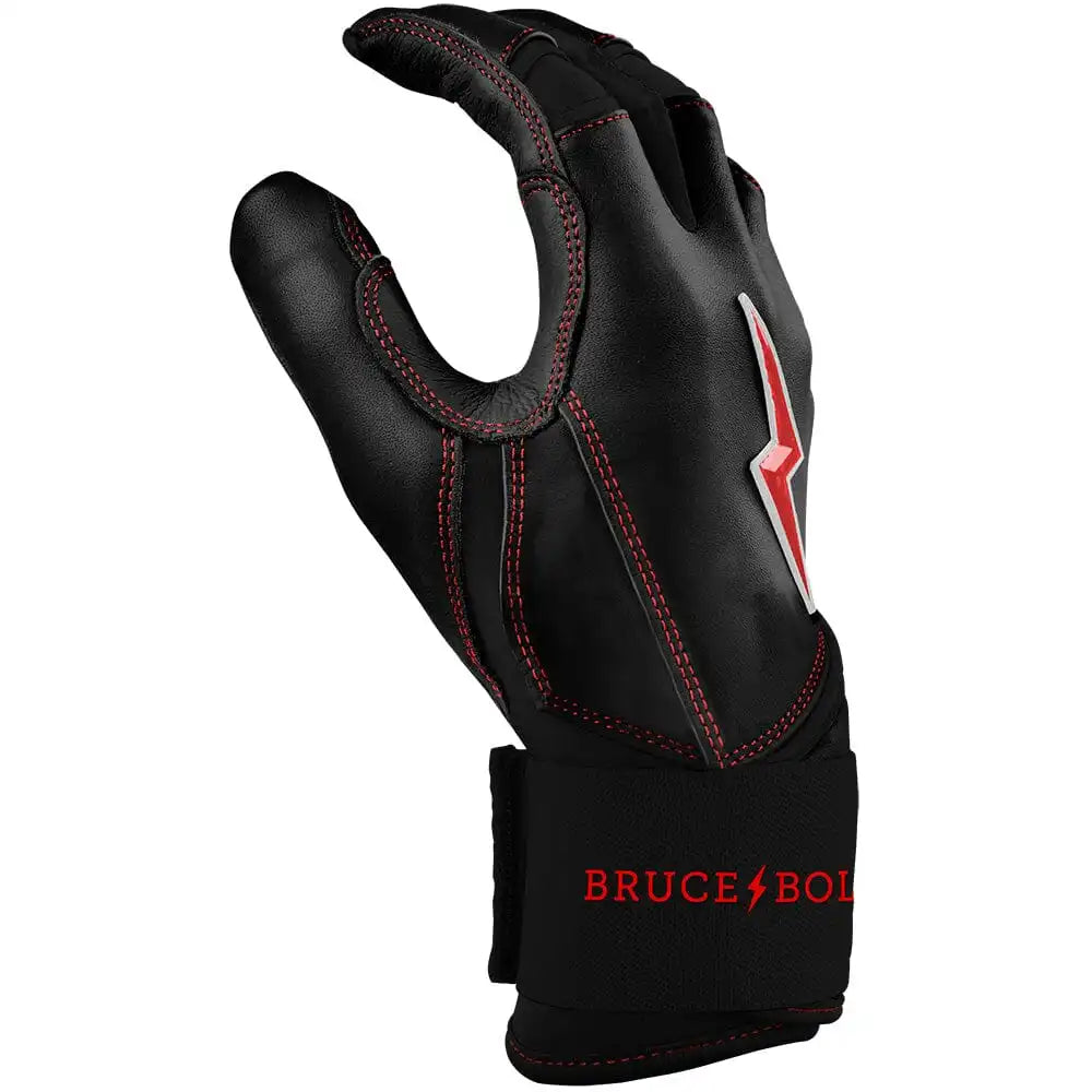 Bear Series Long Cuff Batting Gloves - Black