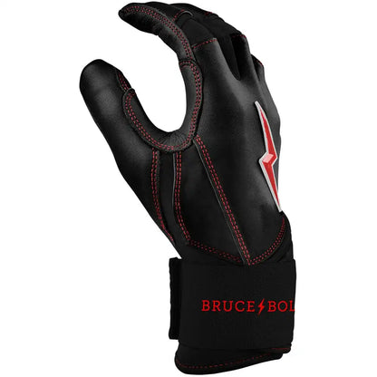 Bear Series Long Cuff Batting Gloves - Black