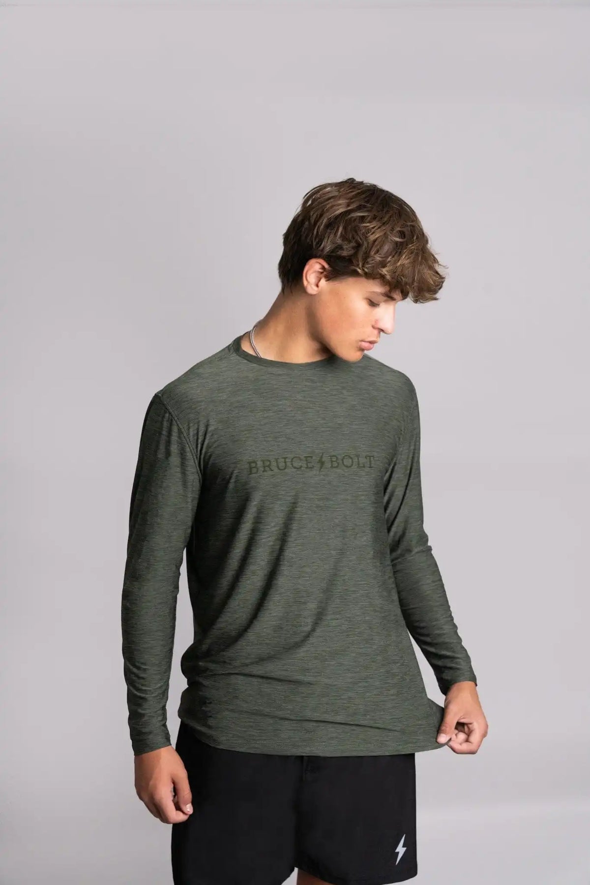 SuperSoft "BRUCE BOLT" Long Sleeve Shirt - Olive Green