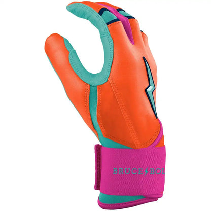 Fernando Tatis Jr. Signature Series Long Cuff Batting Gloves - Aqua/Orange