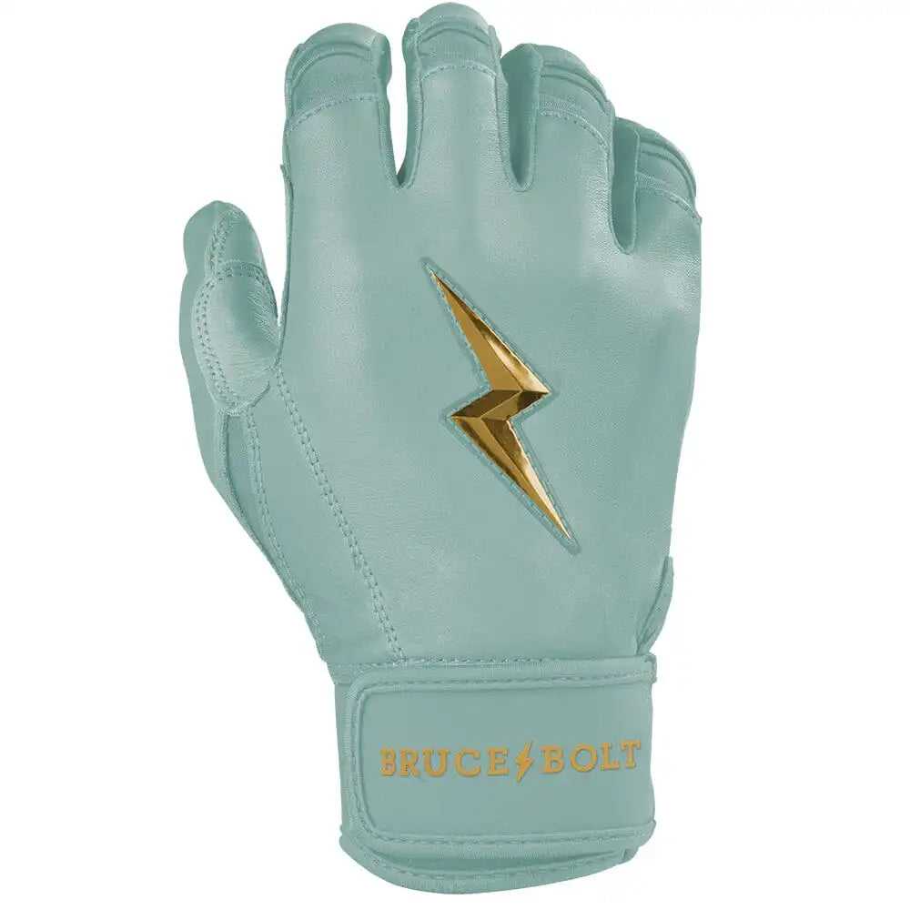 King of JUCO Creator Series Short Cuff Batting Gloves - Mint/Gold