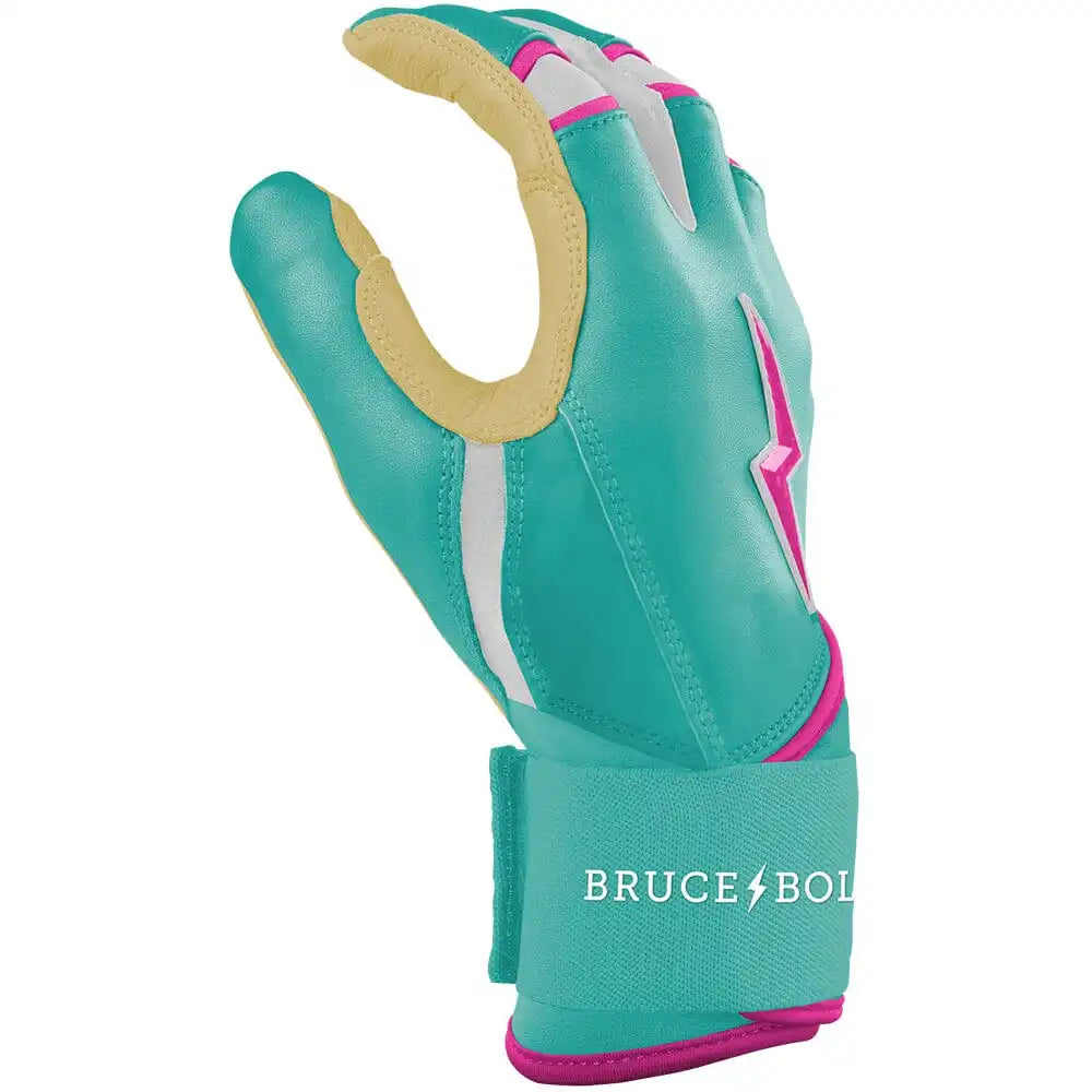 Fernando Tatis Jr. Signature Series Long Cuff Batting Gloves - Mint/Pink