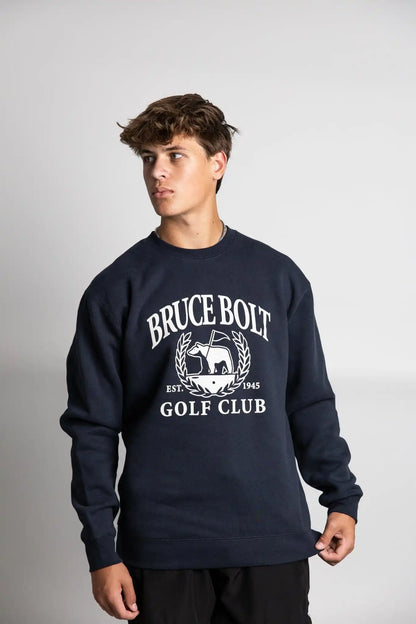 "BRUCE BOLT Golf Club" Crewneck - Navy