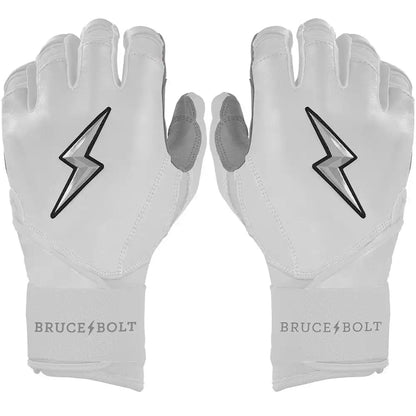 Personalized Chrome Series Long Cuff Batting Gloves - White