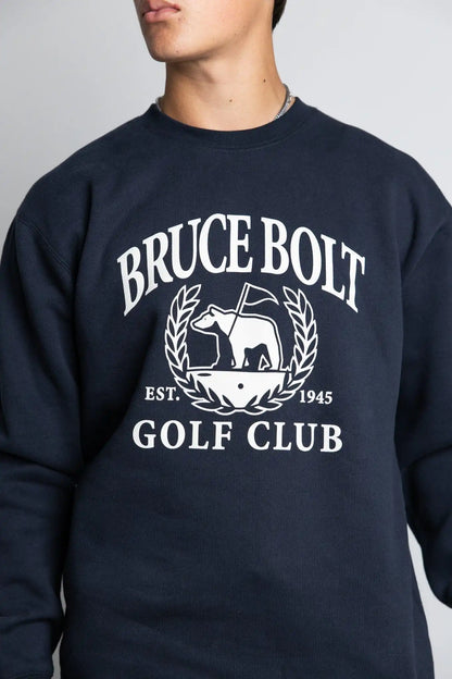 "BRUCE BOLT Golf Club" Crewneck - Navy