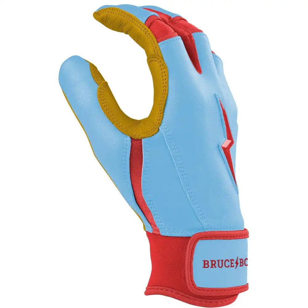 Harrison Bader Signature Series Short Cuff Batting Gloves - Baby Blue