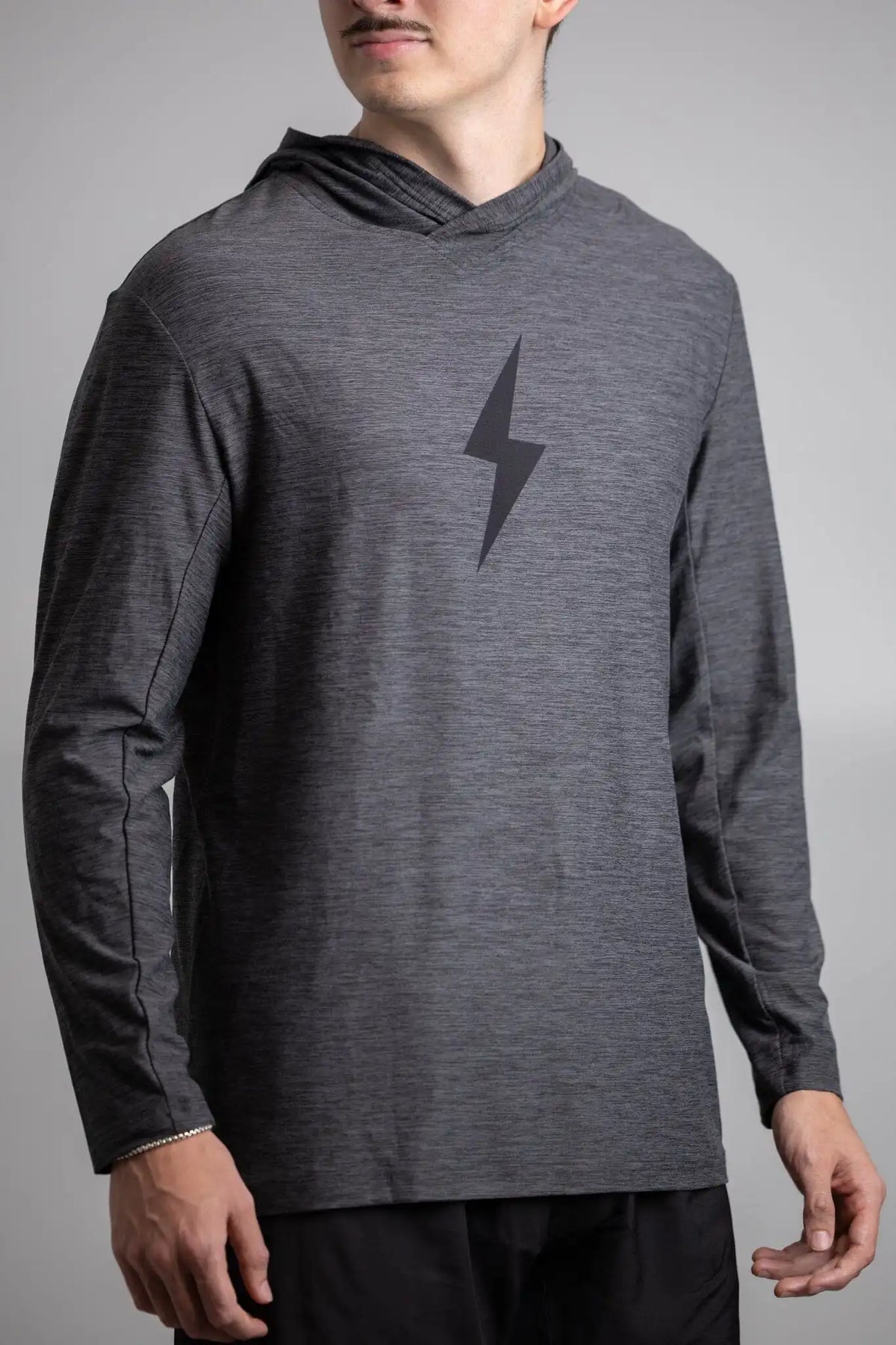 SuperSoft BOLT Long Sleeve Hoodie - Charcoal