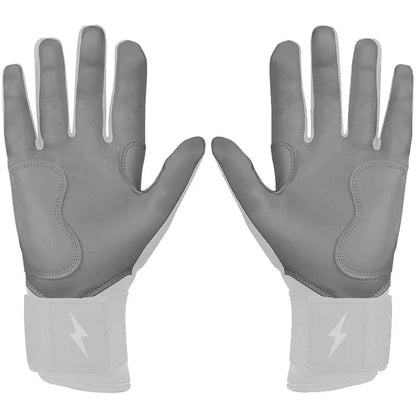Personalized Chrome Series Long Cuff Batting Gloves - White