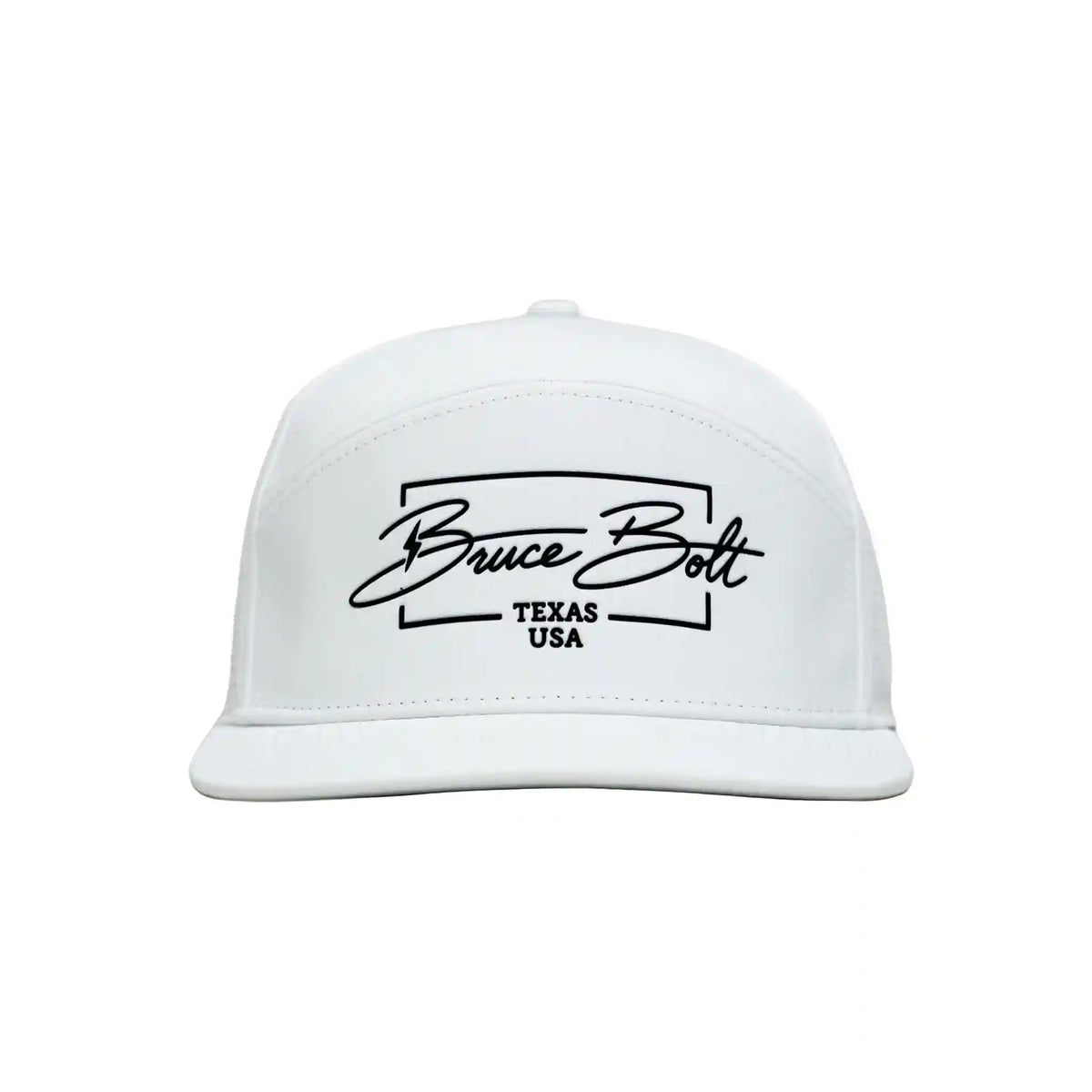 "BRUCE BOLT" Golf Performance Snapback Hat - White