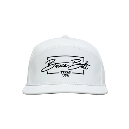 "BRUCE BOLT" Golf Performance Snapback Hat - White