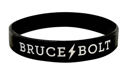 "BRUCE BOLT" Silicone Stretch Bracelet - Black