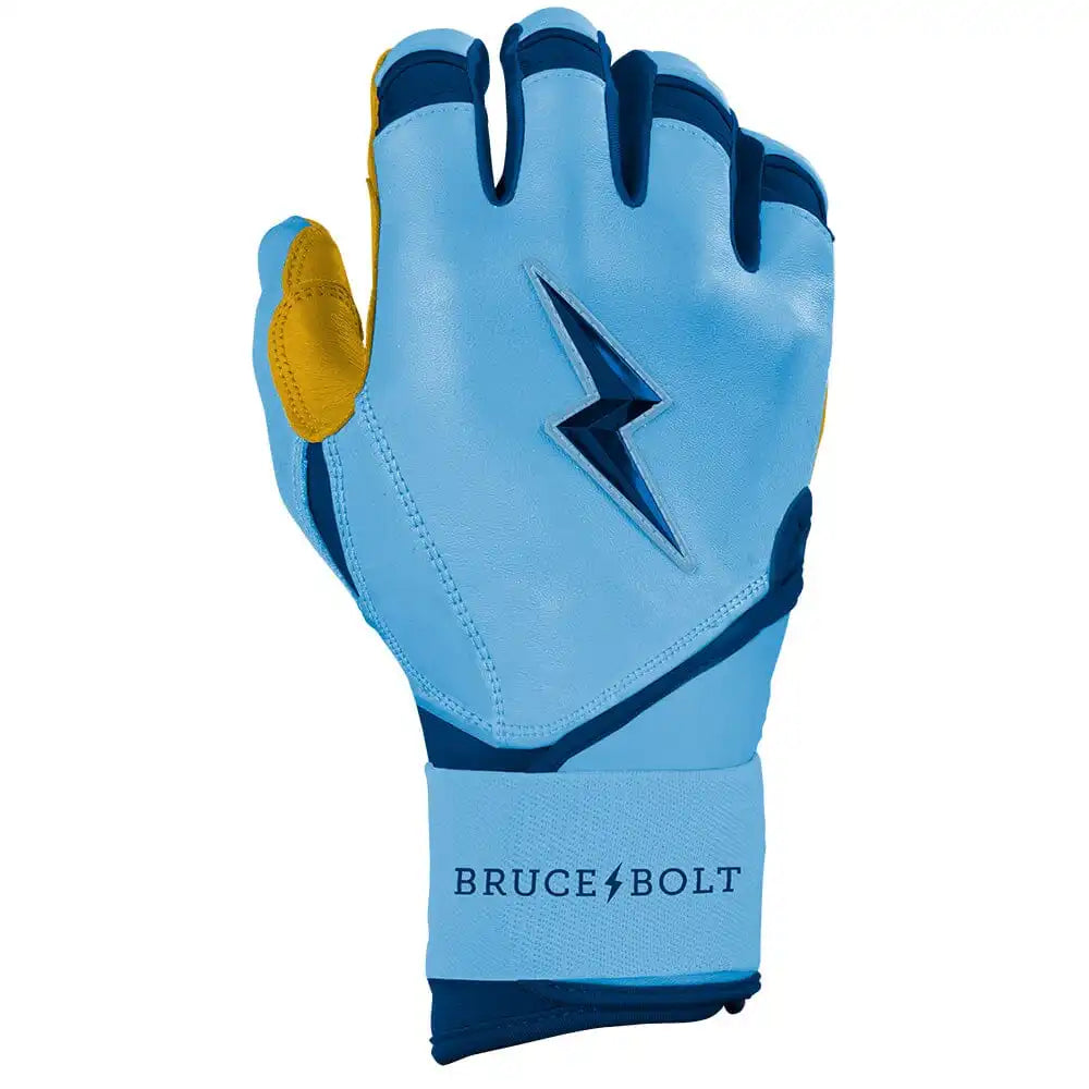 Personalized Bear Series Long Cuff Batting Gloves - Carolina Blue