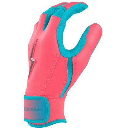Max Clark Signature Series Short Cuff Batting Gloves - Pink/Teal